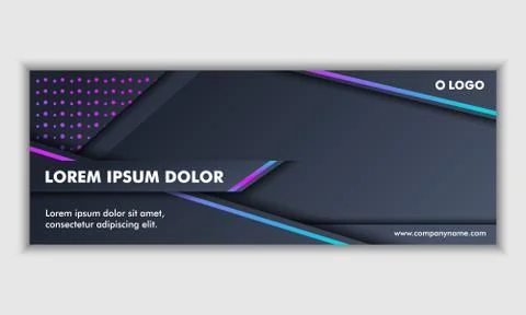 Abstract Dark Neon Background Technology Banner Stock Photos