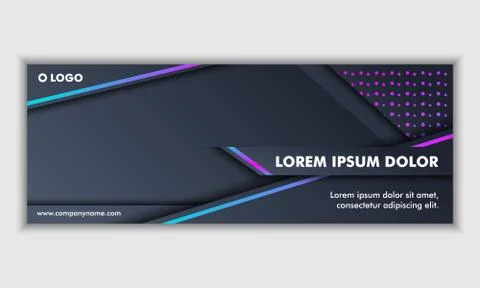 Abstract Dark Neon Background Technology Banner Stock Photos