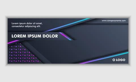 Abstract Dark Neon Background Technology Banner Stock Photos
