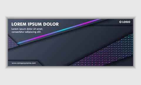 Abstract Dark Neon Background Technology Banner Stock Photos