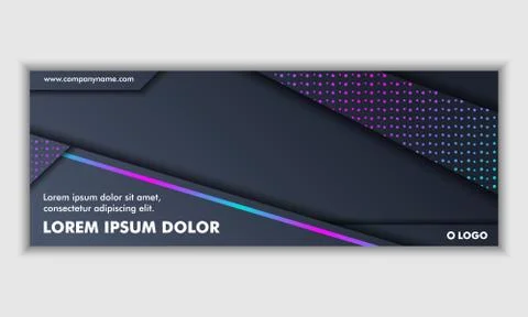 Abstract Dark Neon Background Technology Banner Stock Photos