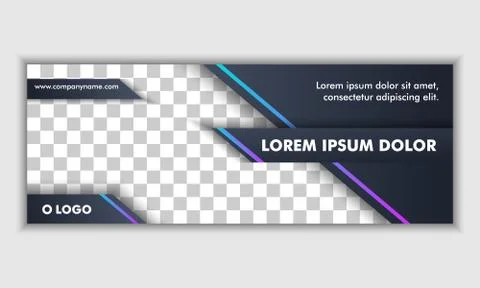 Abstract Dark Neon Background Technology Banner Stock Photos