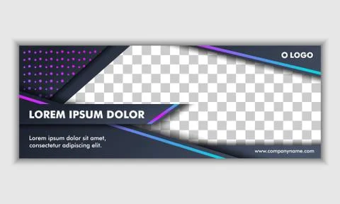 Abstract Dark Neon Background Technology Banner Stock Photos