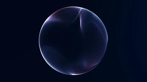 Abstract dark plasma sphere with light particles and fiery texture on deep .. Stockillustratie