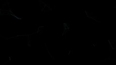 Abstract Dark Polygon Mesh Network Background with Moving Lines 库存影片 317641048