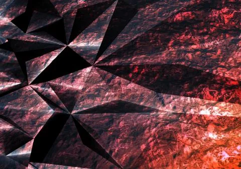 Abstract dark polygonal background with red texture Foto stock