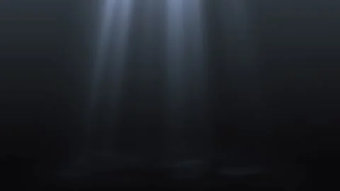 Abstract dark presentation backdrop, volumetric God rays shining down, seamle Stock Footage 321842139