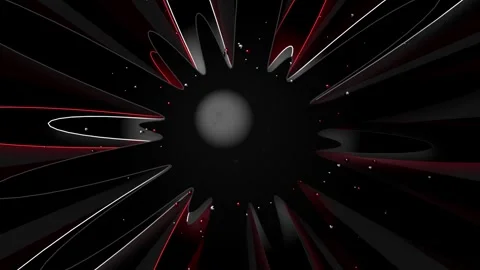 Abstract dark pulsing fluid burst with red glow accents. Stock Footage 345502266
