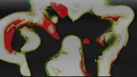 Abstract Dark Pulsing Red Black Gold Flowing Waves Background Animation Video stock 329606022
