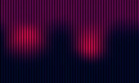 Abstract dark purple background with 3D fluted vertical texture and glowing.. Иллюстрация
