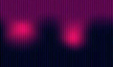 Abstract dark purple background with 3D fluted vertical texture and glowing.. Stock Illustration