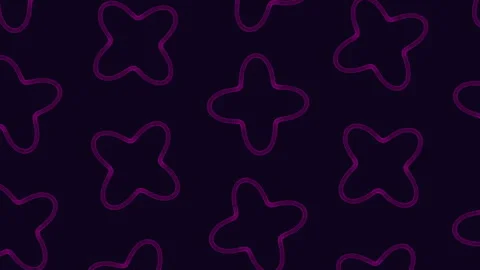 Abstract dark purple background with blue flower shapes pattern, seamless motion Stock Footage 332107641
