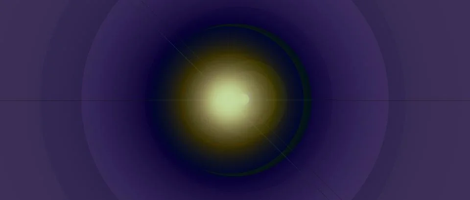 Abstract Dark Purple Background with Centered Golden Yellow Lens Flare Stock Illustration