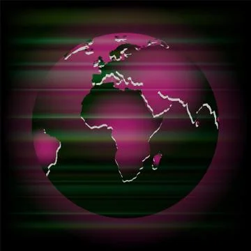 Abstract dark purple background with globe Stock Illustration