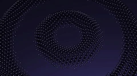 Abstract dark purple spreading circles of small metal balls one by one, seamless Stock Illustration