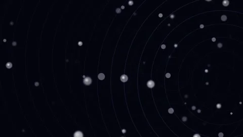 Abstract Dark Radar Circles and Glowing Particle Motion Background 库存影片 334761029