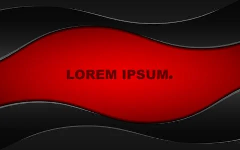 Abstract dark red background with black wavy strips. Beautiful lines. Metal.. Illustrazione stock