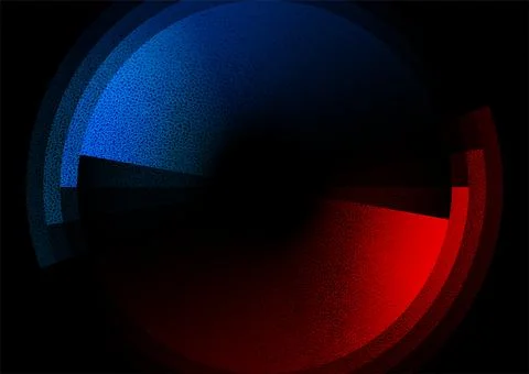 Abstract dark red blue glossy circles with grunge grainy texture background Stock Illustration
