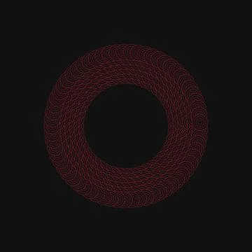 Abstract dark red geometric circular pattern graphic illustration design art Stock Illustration
