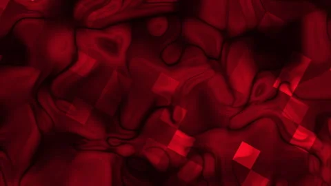 Abstract dark red gradient background liquid texture with digital squares Vidéo 336296799