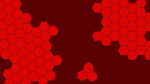 Abstract dark red hexagon pattern on red background technology style. Modern  Stock Illustration