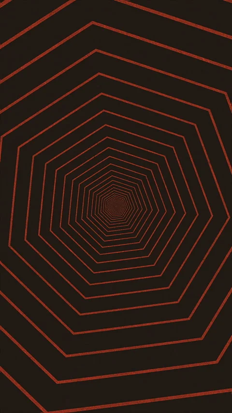 Abstract Dark Red Hexagonal Tunnel Animation Loop Stock Footage 302240525