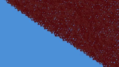 Abstract dark red triangle shape on blue background Stock Illustration