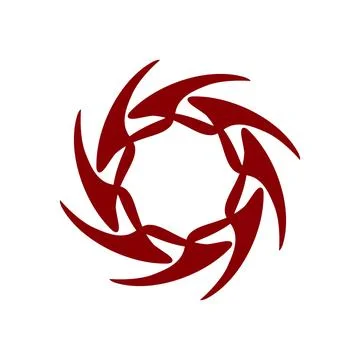 Abstract Dark Red Tribal Vortex Graphic Illustrazione stock