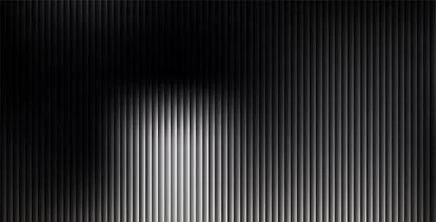 Abstract dark ribbed glass background with vertical lines and light gradien.. Stock Illustration