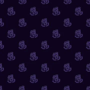 Abstract dark seamless pattern with arrows. Purple geometric elements. Surfac Stock Illustration