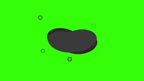 Abstract dark shapes speech with rings on a vibrant green background 库存影片 333961819