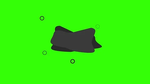 Abstract dark shapes speech with rings on a vibrant green background Видео 333961822