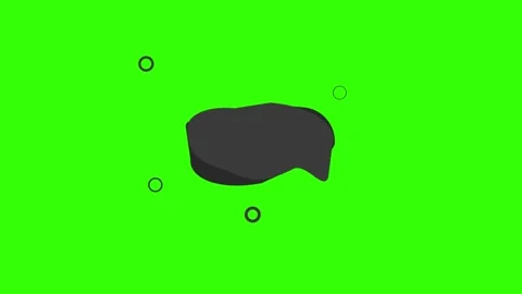 Abstract dark shapes speech with rings on a vibrant green background 库存影片 333961823