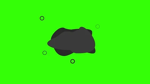 Abstract dark shapes speech with rings on a vibrant green background 库存影片 333961825