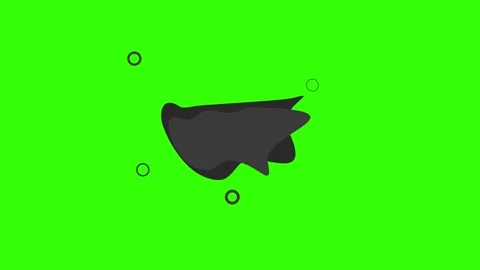 Abstract dark shapes speech with rings on a vibrant green background 库存影片 333961828