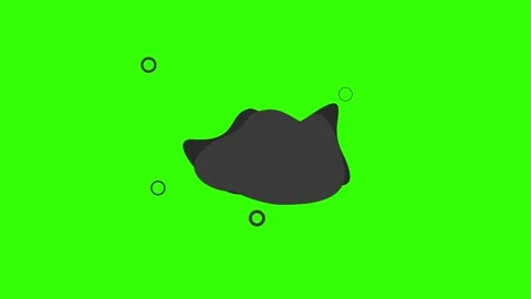 Abstract dark shapes speech with rings on a vibrant green background Видео 333961830