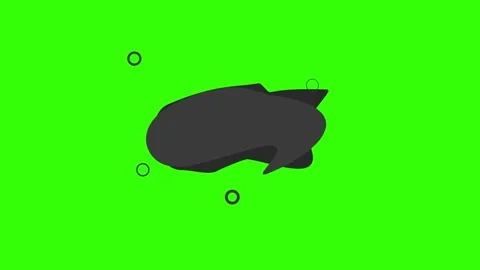Abstract dark shapes speech with rings on a vibrant green background Vidéo 333961835
