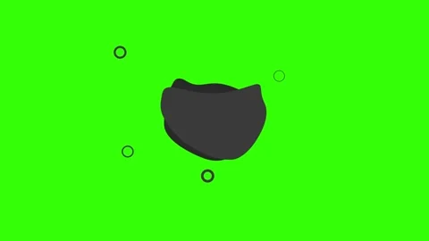 Abstract dark shapes speech with rings on a vibrant green background 库存影片 333961837