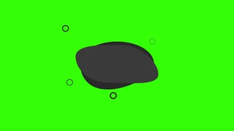 Abstract dark shapes speech with rings on a vibrant green background Vidéo 333961839