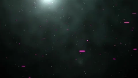 Abstract Dark Smoke Background with Upper Spotlight Beam and Floating Glowin Video stock 341465372