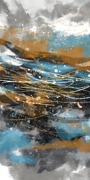 Abstract dark spotted multicolored pattern with thin lines Stock Illustration