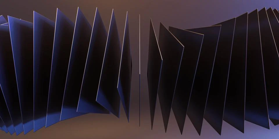 Abstract dark squares forming a ring spiral structure illustration 3d render Stock Illustration