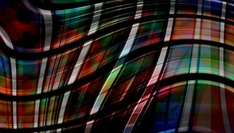 Abstract Dark Tartan Plaid Pattern with Digital Glitch Distortion Effect Ba.. Stock Illustration