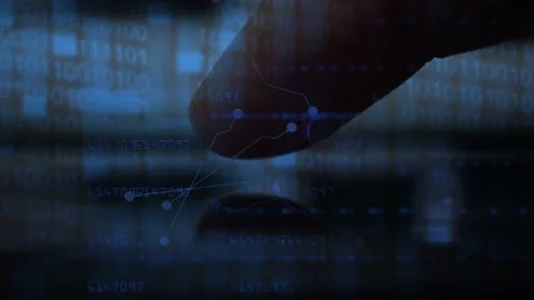 Abstract dark tech background. Bright touchscreen in the dark. Stock Footage 165517958