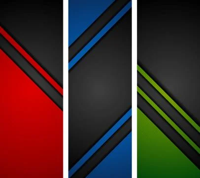 Abstract dark tech banners Illustrazione stock