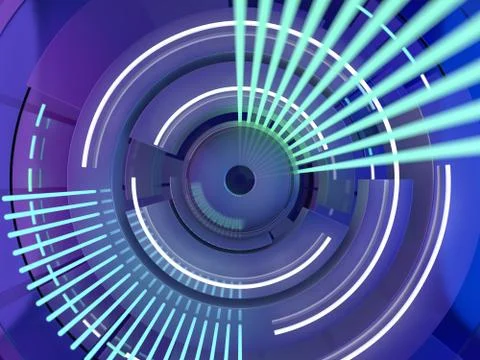 Abstract dark technical background or glass eye. 3D Stock Photos