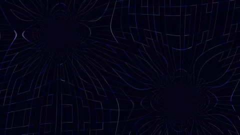 Abstract Dark Technology Background with Blue Neon Curved Wireframe Mesh Stock-Footage 346194725