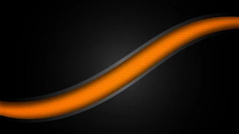 Abstract dark technology background with glowing orange honeycomb wave and .. Stock Illustration