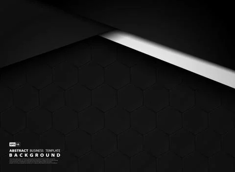 Abstract dark template technology background of hexagonal pattern. Stock Illustration