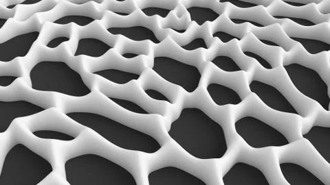 Abstract dark texture with cells of different shapes. 3D illustration, 3D vis Stock Illustration